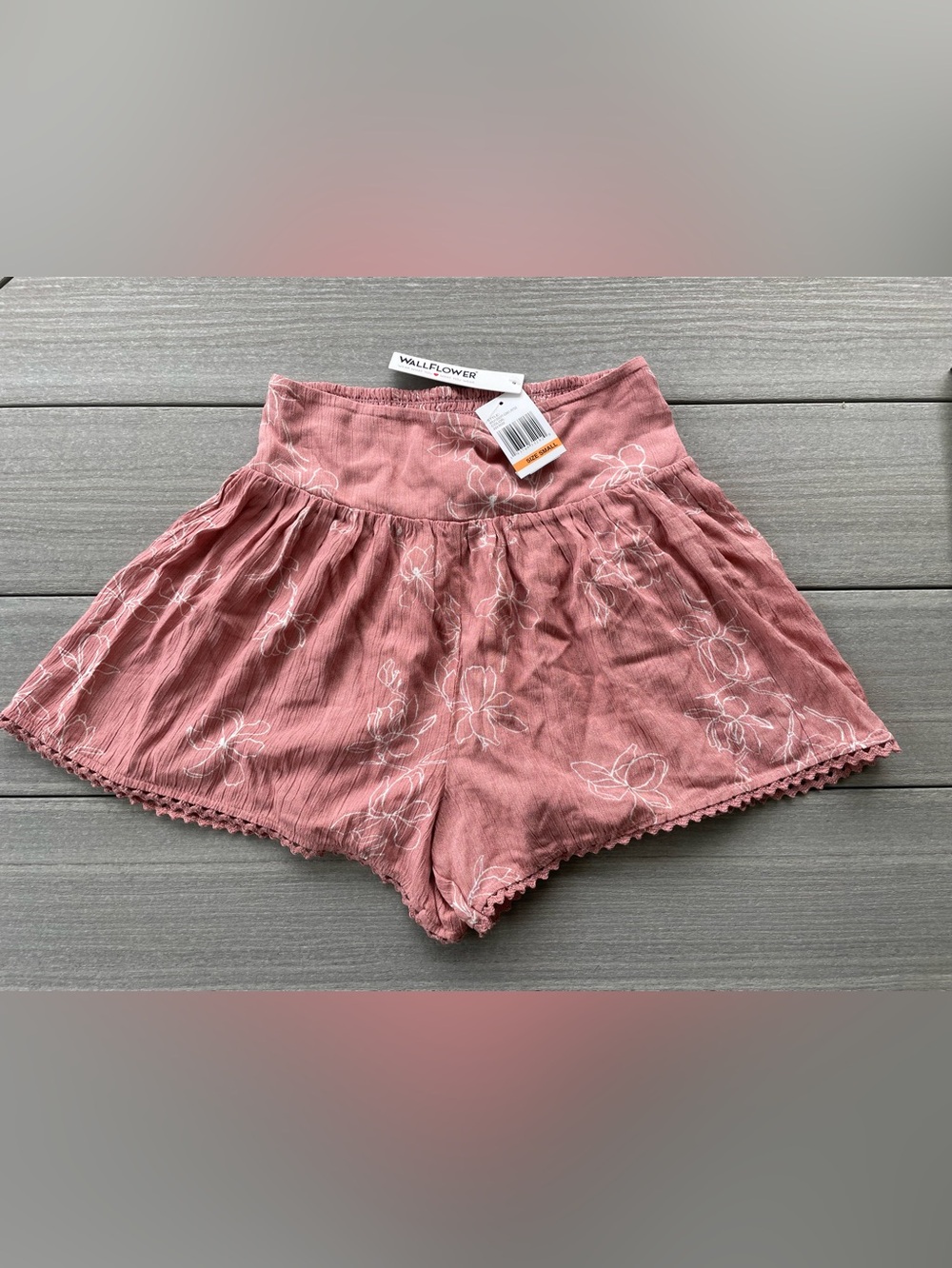 Wallflower Ash Rose Pink Floral High-Waist Shorts